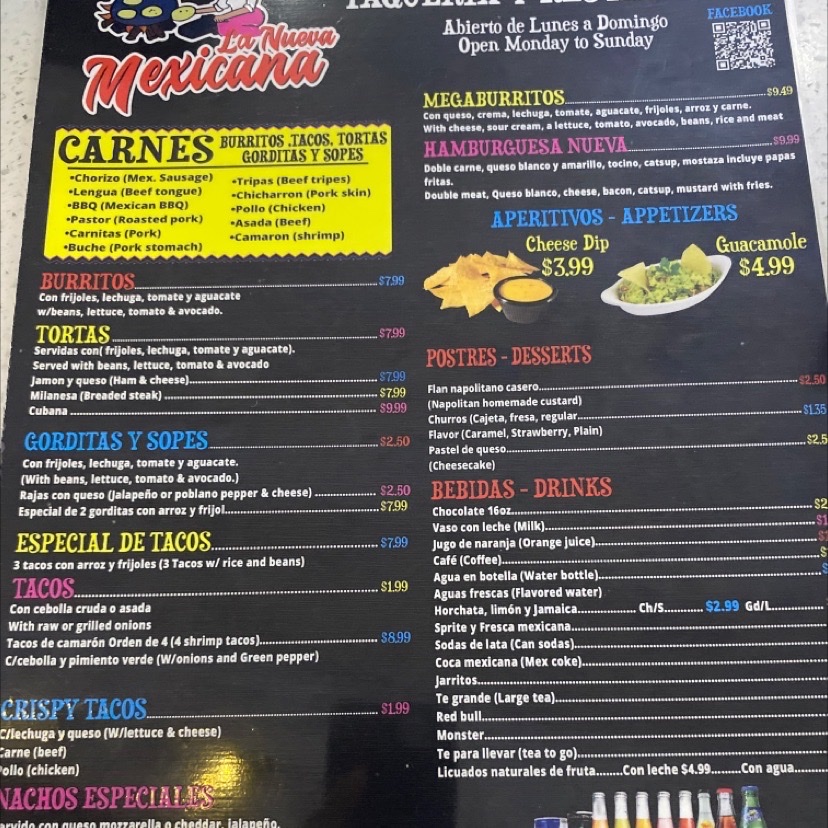 La Nueva Mexicana Menu - Image 3